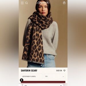 Sézane Santorin Leopard Print Scarf